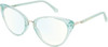Profile View of Prive Revaux Modern Designer Bi-Focal Prescription Rx Eyeglasses in Baby Blue Ladies Cat Eye Full Rim Acetate 53 mm