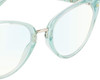 Close Up View of Prive Revaux Modern Designer Bi-Focal Prescription Rx Eyeglasses in Baby Blue Ladies Cat Eye Full Rim Acetate 53 mm