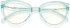 Top View of Prive Revaux Modern Designer Bi-Focal Prescription Rx Eyeglasses in Baby Blue Ladies Cat Eye Full Rim Acetate 53 mm