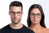 Close Up View of Prive Revaux Plato Designer Bi-Focal Prescription Rx Eyeglasses in Dark Chocolate Lime Green Unisex Round Full Rim Acetate 49 mm