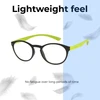 Lightweight Construction Illustration of Prive Revaux Plato Designer Bi-Focal Prescription Rx Eyeglasses in Dark Chocolate Lime Green Unisex Round Full Rim Acetate 49 mm