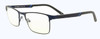 Profile View of Prive Revaux Spinoza Designer Progressive Lens Blue Light Blocking Eyeglasses in Midnight Blue Unisex Rectangular Full Rim Metal 49 mm