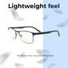Lightweight Construction Illustration of Prive Revaux Spinoza Designer Progressive Lens Blue Light Blocking Eyeglasses in Midnight Blue Unisex Rectangular Full Rim Metal 49 mm