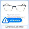 Size Awareness Illustration of Prive Revaux Spinoza Designer Progressive Lens Blue Light Blocking Eyeglasses in Midnight Blue Unisex Rectangular Full Rim Metal 49 mm