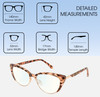Dimensions and Measurements Illustration of Prive Revaux Veronica Designer Single Vision Prescription Rx Eyeglasses in Blush Pink Tortoise Havana Ladies Cat Eye Full Rim Acetate 53 mm