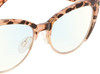 Close Up View of Prive Revaux Veronica Designer Single Vision Prescription Rx Eyeglasses in Blush Pink Tortoise Havana Ladies Cat Eye Full Rim Acetate 53 mm