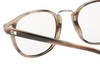 Close Up View of OTIS A Day Late Designer Single Vision Prescription Rx Eyeglasses in Eco Hornwood Unisex Round Full Rim Acetate 50 mm