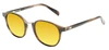 OTIS A Day Late Unisex Round Polarized Sunglasses in Eco Hornwood 50mm 10 OPTION with Custom Cut Gold Mirror Lenses