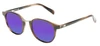 OTIS A Day Late Unisex Round Polarized Sunglasses in Eco Hornwood 50mm 10 OPTION with Custom Cut Purple Mirror Lenses