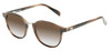 OTIS A Day Late Unisex Round NON-polarized Sunglasses in Eco Hornwood 50mm 10 OPTION with Custom Cut Brown Gradient Lenses