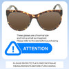 Size Awareness Illustration of OTIS Aerial Designer Polarized Sunglasses with Custom Cut Amber Brown Lenses in Matte Honey Tortoise Havana Ladies Cat Eye Full Rim Acetate 56 mm
