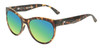 OTIS Aerial Women Cat Eye Polarized Sunglasses in Honey Tortoise 56mm 10 OPTIONS with Custom Cut Green Mirror Lenses