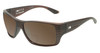 Profile View of OTIS Coastin Designer Polarized Reading Sunglasses with Custom Cut Powered Amber Brown Lenses in Matte Woodland Unisex Rectangular Full Rim Acetate 61 mm