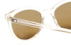 Close Up View of OTIS Jazmine Women's Cat Eye Sunglasses in Eco Coral/Brown Polarized Glass 53 mm