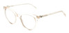 Profile View of OTIS Jazmine Designer Single Vision Prescription Rx Eyeglasses in Eco Crystal Coral Ladies Cat Eye Full Rim Acetate 53 mm