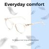 Lightweight Construction Illustration of OTIS Jazmine Designer Single Vision Prescription Rx Eyeglasses in Eco Crystal Coral Ladies Cat Eye Full Rim Acetate 53 mm
