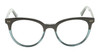 Front View of OTIS Jazmine Designer Bi-Focal Prescription Rx Eyeglasses in Eco Teal Bark Smokey Unisex Round Full Rim Acetate 53 mm