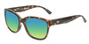 OTIS Odyssey Women Cat Eye Polarized Sunglasses Matte Honey Tortoise Havana 54mm with Custom Cut Green Mirror Lenses