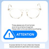 Size Awareness Illustration of OTIS Omar Designer Reading Eye Glasses with Custom Cut Powered Lenses in Eco Crystal Sand Ladies Round Full Rim Acetate 50 mm