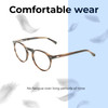 Lightweight Construction Illustration of OTIS Omar Designer Progressive Lens Prescription Rx Eyeglasses in Eco Hornwood Unisex Round Full Rim Acetate 50 mm