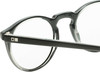 Close Up View of OTIS Omar Designer Progressive Lens Blue Light Blocking Eyeglasses in Satin Black Clear Unisex Round Full Rim Acetate 50 mm