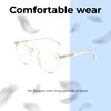 Lightweight Construction Illustration of OTIS Omar X Designer Blue Light Blocking Eyeglasses in Eco Crystal Sand Unisex Round Full Rim Acetate 52 mm