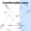 Lightweight Construction Illustration of OTIS Summer of 67 X Designer Reading Eye Glasses in Eco Clear Unisex Square Full Rim Acetate 52 mm
