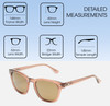 Dimensions and Measurements Illustration of OTIS Summer of 67 X Sunglasses in Eco Crystal Sunset/Brown Polarized Glass 52 mm