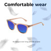 Lightweight Construction Illustration of OTIS Summer of 67 X Designer Polarized Reading Sunglasses with Custom Cut Powered Blue Mirror Lenses in Eco Crystal Sunset Unisex Square Full Rim Acetate 52 mm