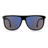 Front View of Carrera HYPERFIT 17-S-D51 Unisex Square Designer Sunglasses in Blue Mirror 58 mm