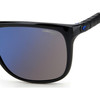 Close Up View of Carrera HYPERFIT 17-S-D51 Unisex Square Designer Sunglasses in Blue Mirror 58 mm