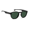 Side View of CARRERA CADUC 12/S-003 Unisex Round Designer Sunglasses Matte Black/Green 51 mm
