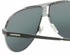 Close Up View of Carrera CA1005/S-TI7 Unisex Pilot Designer Sunglasses in Silver Black/Grey 58 mm