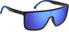 Side View of Carrera CA8060/S-D51 Unisex Shield Designer Sunglasses in Black/Blue Mirror 58mm