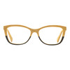 Front View of Elton John Ambient Designer Blue Light Blocking Eyeglasses in Wood Stripe Black Fade Unisex Cat Eye Full Rim Acetate 54 mm