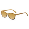 Elton John Ambient Unisex Cat Eye Designer Polarized Sunglasses in Wood Stripe Black Fade 54mm CHOOSE LENS COLOR with Custom Cut Gold Mirror Lenses