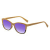 Elton John Ambient Unisex Cat Eye Designer Polarized Sunglasses in Wood Stripe Black Fade 54mm CHOOSE LENS COLOR with Custom Cut Purple Mirror Lenses