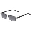 Profile View of Elton John Bullet Designer Polarized Sunglasses with Custom Cut Smoke Grey Lenses in Black Crystal Unisex Rectangular Full Rim Acetate 47 mm