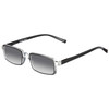 Elton John Bullet Unisex Rectangular Designer NON-polarized Sunglasses in Black Crystal 47mm CHOOSE LENS COLOR with Custom Cut Grey Gradient Lenses