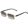 Elton John Bullet Unisex Rectangular Designer NON-polarized Sunglasses in Black Crystal 47mm CHOOSE LENS COLOR with Custom Cut Brown Gradient Lenses