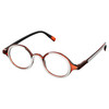 Profile View of Elton John Mash Up Unisex Round Full Rim Designer Reading Glasses in Red Crystal 44mm