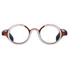 Front View of Elton John Mash Up Designer Blue Light Blocking Eyeglasses in Red Crystal Unisex Round Full Rim Acetate 44 mm