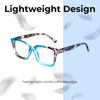 Lightweight Construction Illustration of Elton John Remix 1 Designer Reading Eye Glasses with Custom Cut Powered Lenses in Sapphire Blue Marble Black White Unisex Round Full Rim Acetate 49 mm