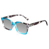 Elton John Remix 1 Unisex Round Designer Polarized Sunglasses in Sapphire Blue Marble Black White 49mm CHOOSE LENS COLOR with Custom Cut Silver Mirror Lenses
