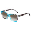 Elton John Remix 1 Unisex Round Designer NON-polarized Sunglasses in Sapphire Blue Marble Black White 49mm CHOOSE LENS COLOR with Custom Cut Brown Gradient Lenses