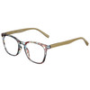 Profile View of Elton John Single 1 Unisex Square Full Rim Designer Reading Glasses in Multi Color Crystal Brown Blue 45mm