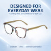 Comfort, Stylish, Everyday Confidence Illustration of Elton John Single 1 Designer Bi-Focal Prescription Rx Eyeglasses in Multi Color Crystal Brown Blue Unisex Square Full Rim Acetate 45 mm