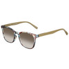 Elton John Single 1 Unisex Square Designer NON-polarized Sunglasses in Multi Color Crystal Brown Blue 45mm CHOOSE LENS COLOR with Custom Cut Brown Gradient Lenses