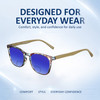 Comfort, Stylish, Everyday Confidence Illustration of Elton John Single 1 Designer Polarized Reading Sunglasses with Custom Cut Powered Blue Mirror Lenses in Multi Color Crystal Brown Blue Unisex Square Full Rim Acetate 45 mm