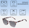 Dimensions and Measurements Illustration of Elton John Single 2 Designer Polarized Sunglasses with Custom Cut Smoke Grey Lenses in Tortoise Havana Brown Unisex Square Full Rim Acetate 45 mm